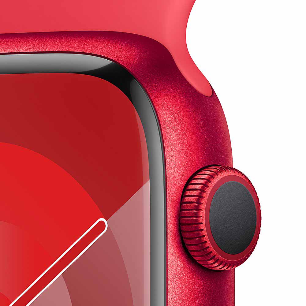 Apple Watch Series 9 (GPS) 45mm (PRODUCT)RED Aluminum Case with (PRODUCT)RED Sport Band - S/M - (PRODUCT)RED-45 millimeters-RED