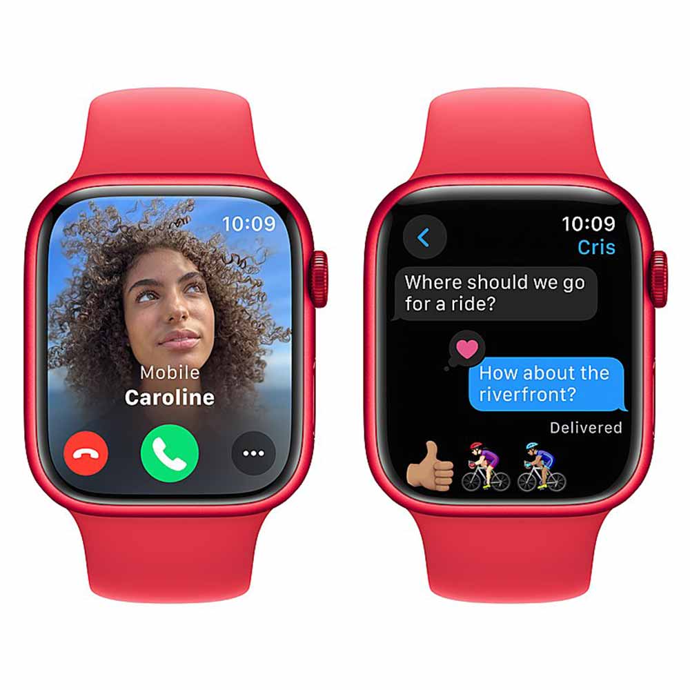 Apple Watch Series 9 (GPS) 45mm (PRODUCT)RED Aluminum Case with (PRODUCT)RED Sport Band - S/M - (PRODUCT)RED-45 millimeters-RED