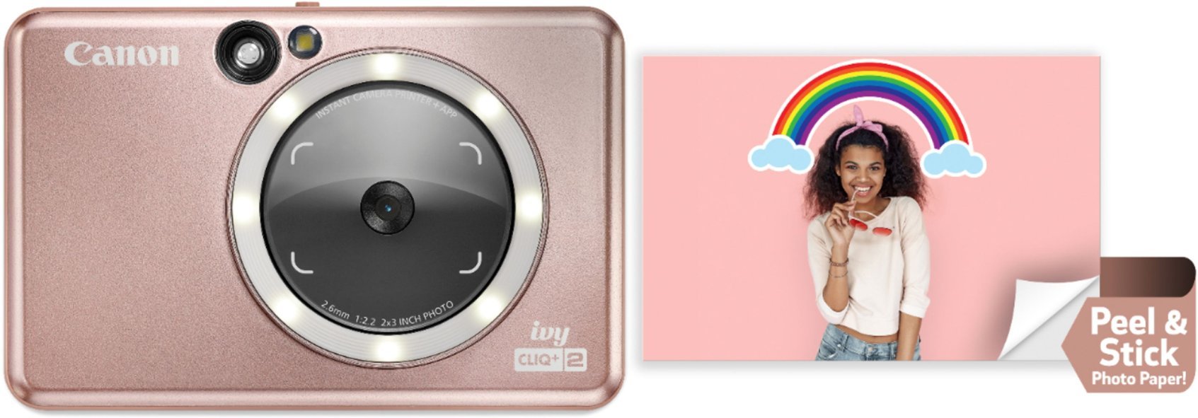 Canon - Ivy CLIQ+2 Instant Film Camera - Rose Gold-Rose Gold