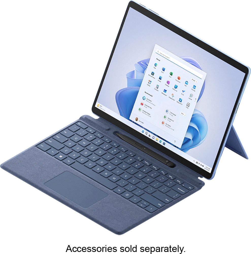 Microsoft - Surface Pro 9 – 13" Touch Screen – Intel Evo Platform Core i7- 16GB Memory – 256GB SSD – Device Only (Latest Model) - Sapphire-12th Gen Intel Core i7-1255U-16 GB Memory-256 GB-Sapphire