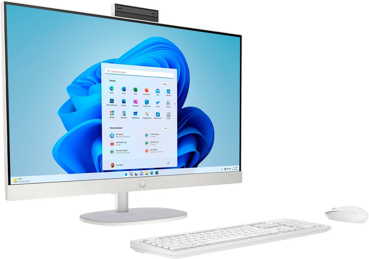 HP - 27" Full HD Touch-Screen All-in-One with Adjustable Height - Intel Core i5 - 8GB Memory - 512GB SSD - Shell White-Intel 13th Generation Core i5-8 GB Memory-512 GB-Shell White