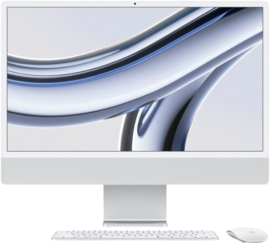 Apple - iMac 24" All-In-One - M3 chip - 8GB Memory - 256GB (Latest Model) - Silver-Apple M3-8 GB Memory-256 GB-Silver