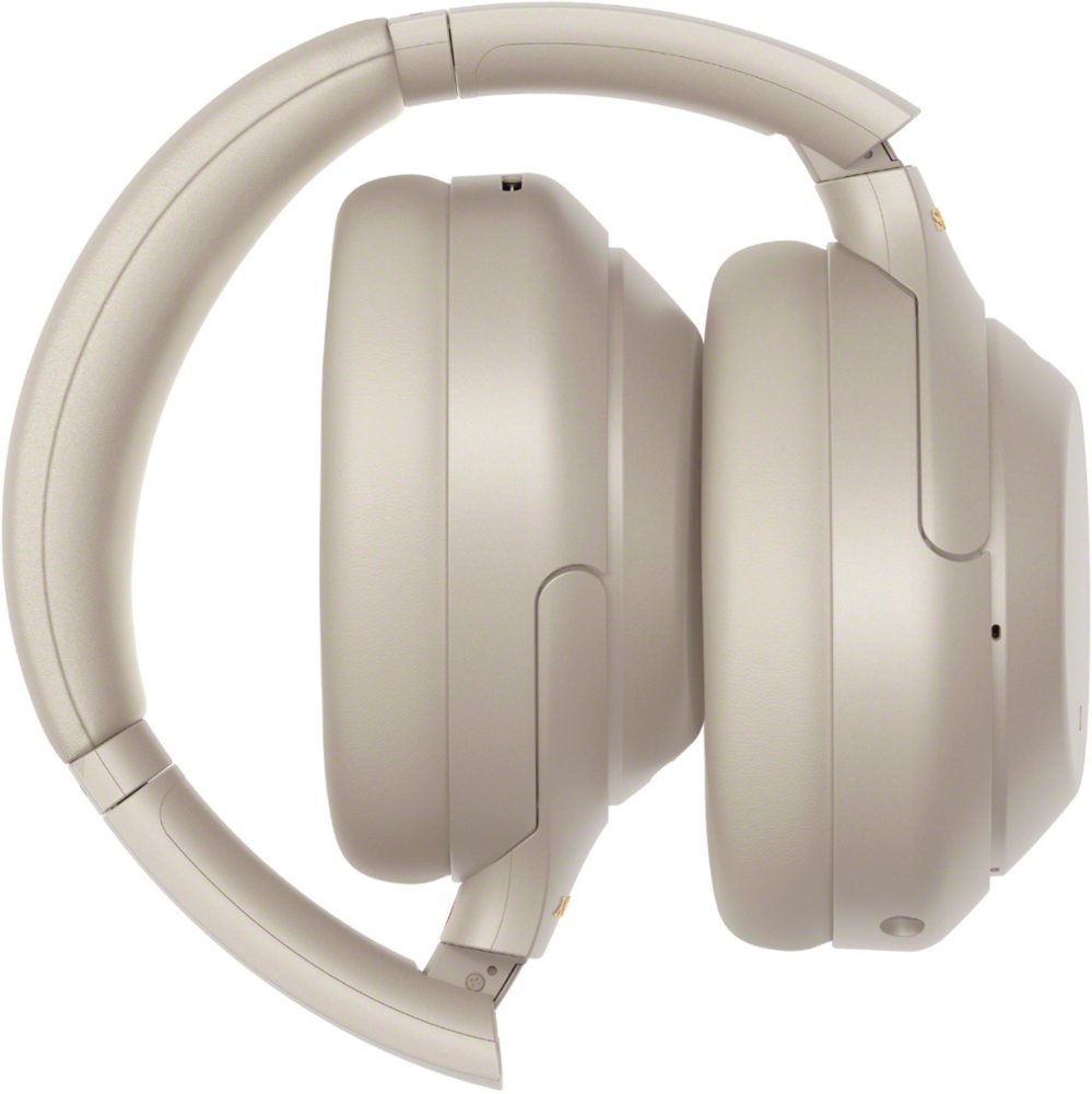 Sony - WH1000XM4 Wireless Noise-Cancelling Over-the-Ear Headphones - Silver-Silver