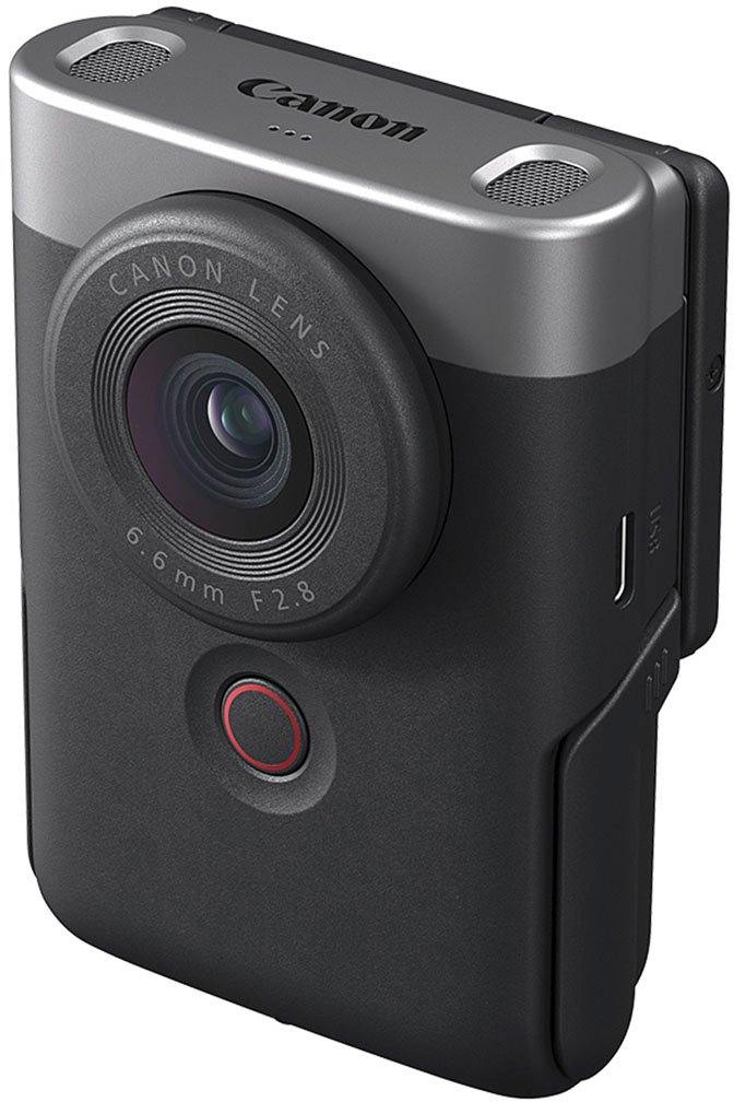 Canon - PowerShot V10 4K Video 20.9-Megapixel Digital Camera for Vloggers and Content Creators - Silver-Silver