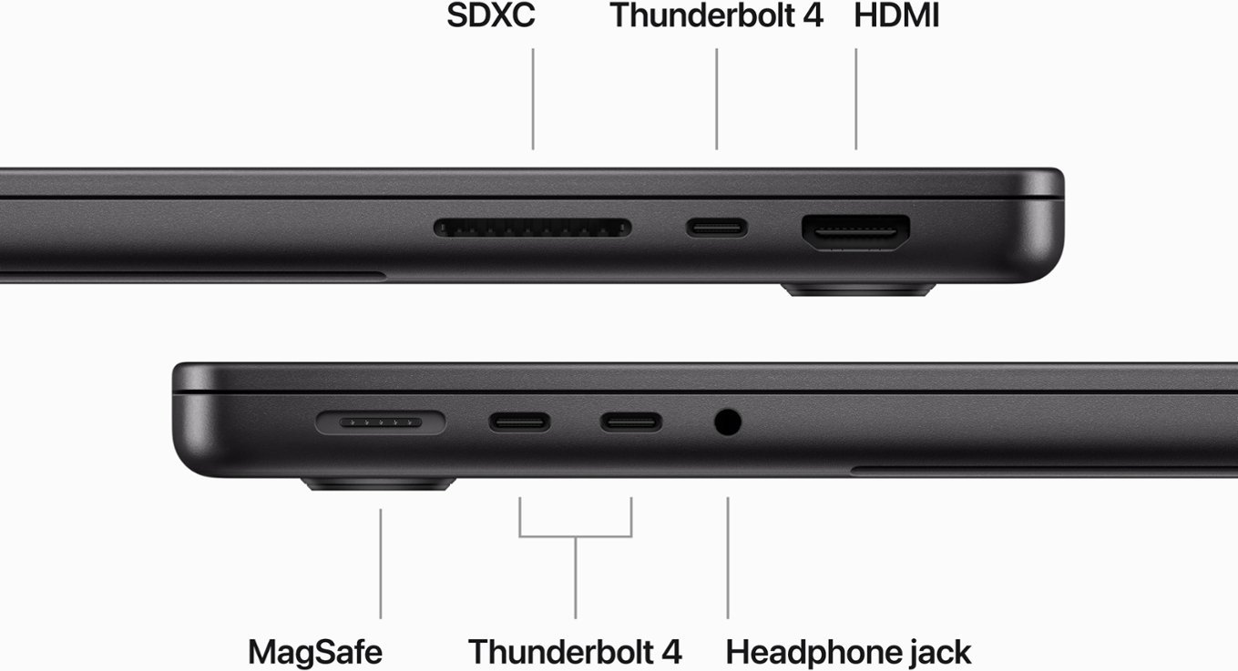 Apple - MacBook Pro 14" Laptop - M3 Pro chip - 18GB Memory - 18-core GPU - 1TB SSD (Latest Model) - Space Black-Apple M3 Pro-18 GB Memory-1TB SSD-Space Black