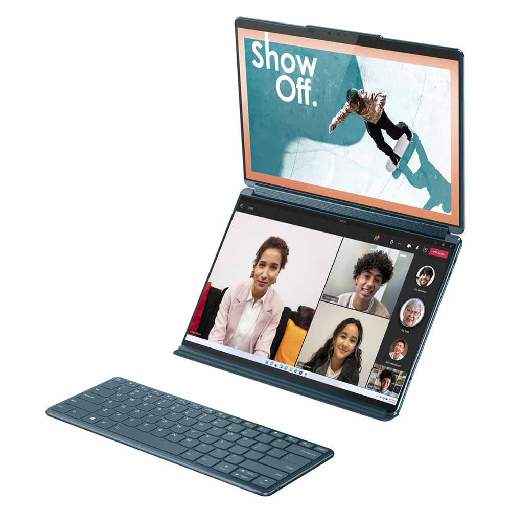 Lenovo - Yoga Book 9i 2-in-1 13.3" 2.8K Dual Screen OLED Touchscreen Laptop - Intel Core i7-1355U with 16GB Memory - 1TB SSD - Tidal Teal-13.3-Intel 13th Generation Core i7-16 GB Memory-1 TB-Tidal Teal
