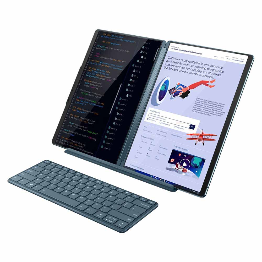 Lenovo - Yoga Book 9i 2-in-1 13.3" 2.8K Dual Screen OLED Touchscreen Laptop - Intel Core i7-1355U with 16GB Memory - 1TB SSD - Tidal Teal-13.3-Intel 13th Generation Core i7-16 GB Memory-1 TB-Tidal Teal