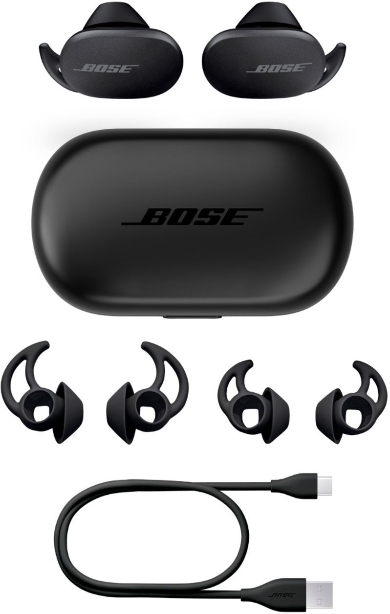 Bose - QuietComfort Earbuds True Wireless Noise Cancelling In-Ear Earbuds - Triple Black-Triple Black