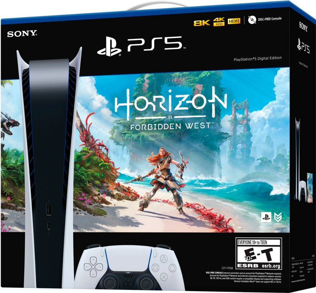 Sony - PlayStation 5 Digital Edition – Horizon Forbidden West Bundle - White-White