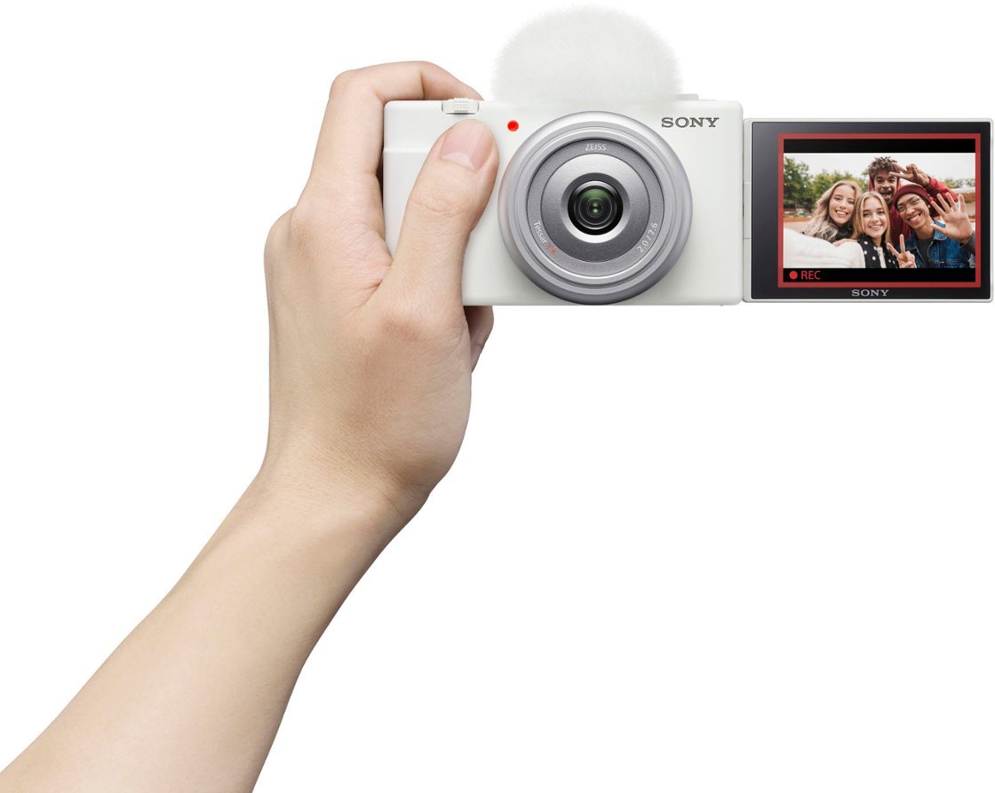 Sony - ZV-1F Vlog Camera for Content Creators and Vloggers - White-White