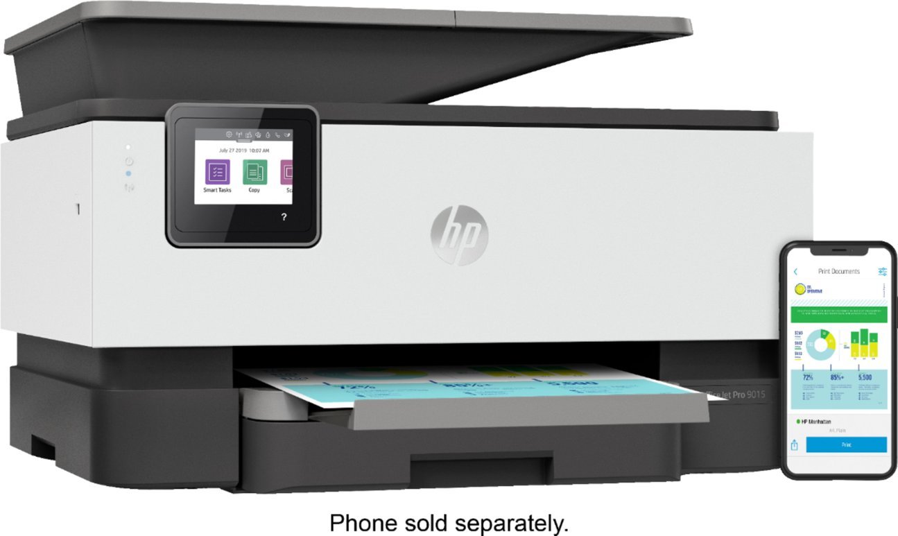 HP - OfficeJet Pro 9015e Wireless All-In-One Inkjet Printer with 6 months of Instant Ink Included with HP+ - White-White