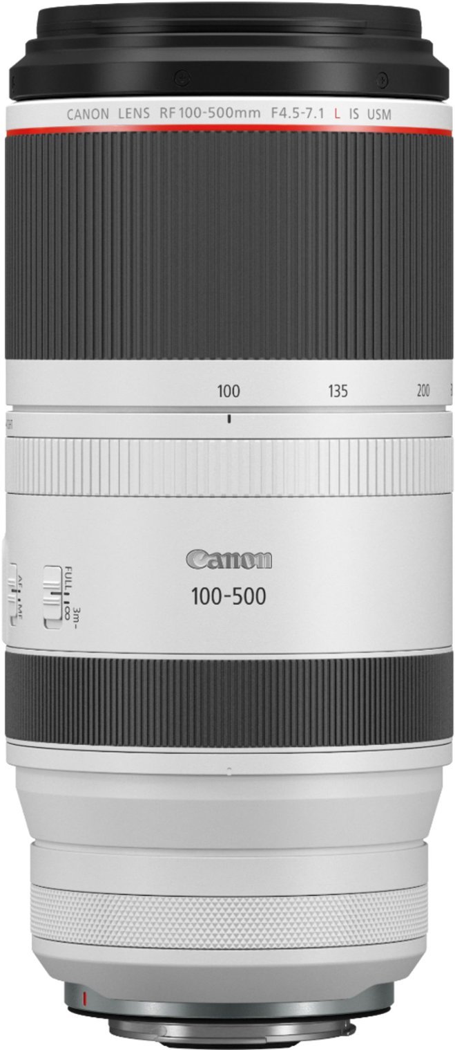 Canon - RF100-500mm F4.5-7.1 L IS USM Telephoto Zoom Lens for EOS R-Series Cameras - White-White