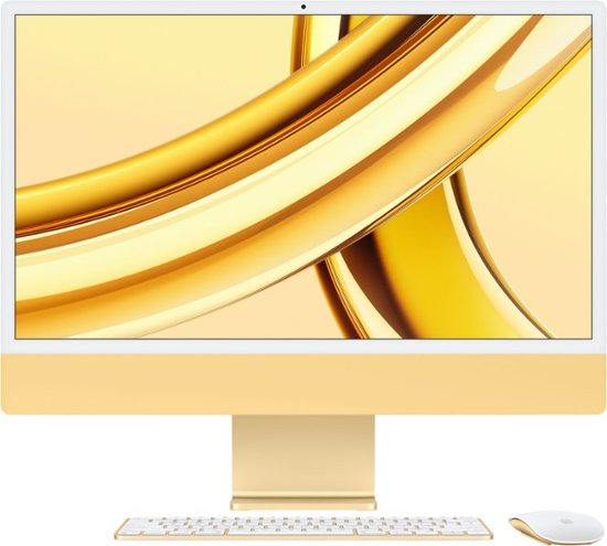Apple - iMac 24" All-in-One - M3 chip - 8GB Memory - 256GB (Latest Model) - Yellow-Apple M3-8 GB Memory-256 GB-Yellow